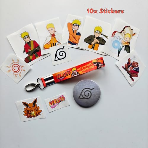Image of TenorArts Naruto Gift Box Merchandise - 5x7 Inches Laminated Photo Frame,1 Naruto Keychain, 1 Badge, 4 4x6 inches Posters, 10 Multi sized Stickers - 5 items in 1 Box | Perfect for Gifting Anime Fans