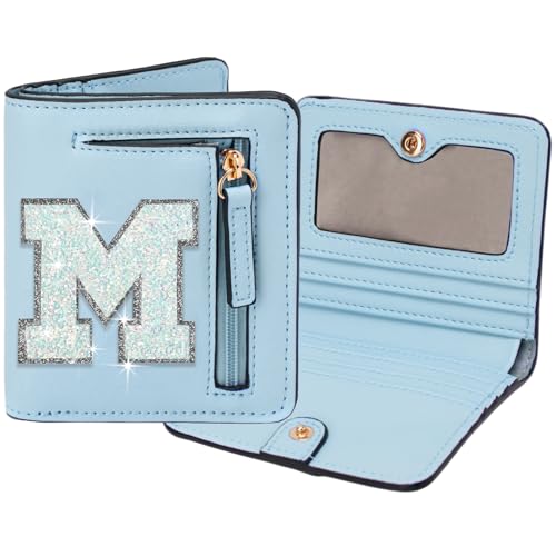 Image of Birthday Gifts for Teen Girl Kids Wallet Girl Wallets Small Initial Rfid Wallet Teen Girls Gift Preppy Stuff for Girls Blue M