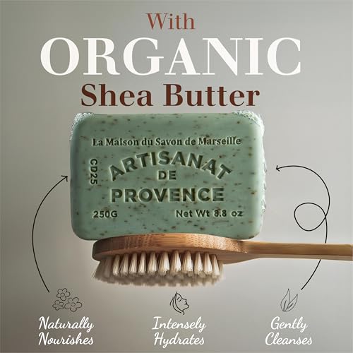La Maison du Savon de Marseille Lily Of The Valley Soap Bars 3xPack – Enriched With Organic Shea Butter - 97% Natural Ingredients - Traditionally Made - French Milled in Provence - Gentle For Skin – 3x8.8 oz - La Maison Du Savon
