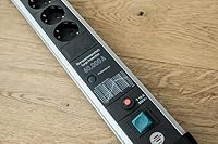 Brennenstuhl Premium-Protect-Line Steckdosenleiste 8-Fach mit Überspannungsschutz 60.000A (Mehrfachsteckdose mit Schalter und 3m Kabel, Made in Germany) Silber/schwarz – Ansicht 6
