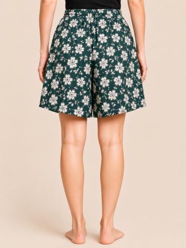 Image of B STORIES Women's Ultra-Soft Printed 100% Viscose Culotte Shorts | Soft Casual High Waist Lounge Shorts | Girls Ladies Stylish Quirky Casual Summer Beach Bottoms (S-XXL)