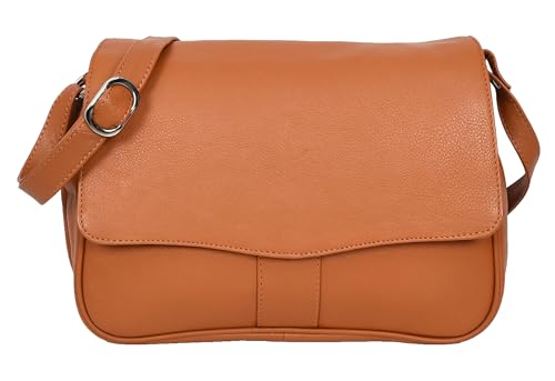 Sac à main à bandoulière en cuir femme style classique rouge cognac MIA