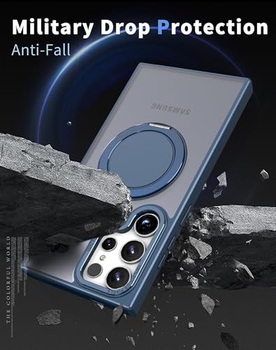Image of iFAST Premium Back Cover Case Compatible with Galaxy S24 Ultra Soft Shokproof TPU and Hard Polycarbonate (PC) (360 rotatable Ring | Black)