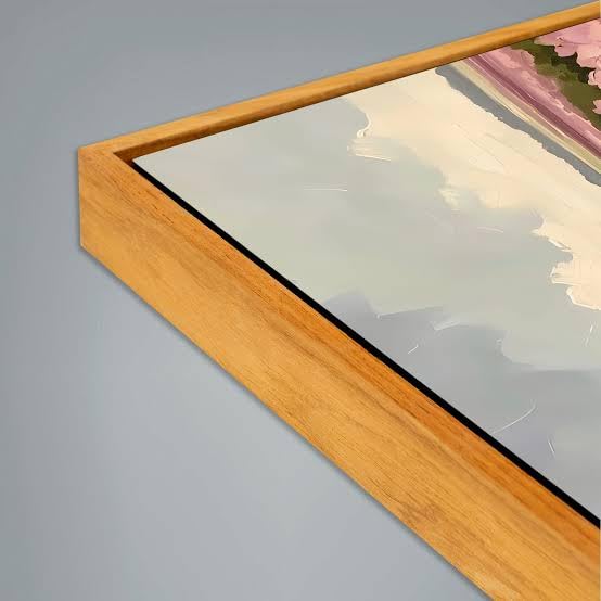 Image of Canvas Floating Frame for Finished Canvas Painting 30 /40 cm (Wooden Yellow)