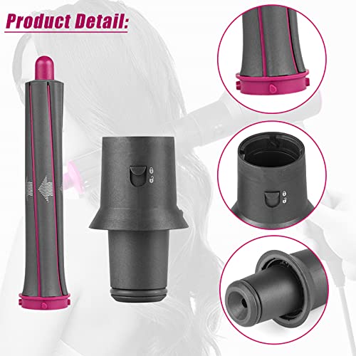 KiimSin Long Hair Hair Curling Tube Compatible Hair Tool and Adapter for Dyson Airwrap Styler Attachment Parts, 1 Adapter to Turn Your Hair Dryer Into Curling Iron and 2Pcs 1.2 Inch/30MM Hair Curling - Image 5