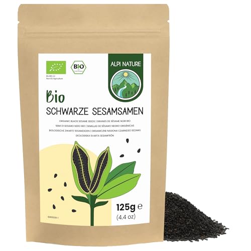 Alpi Nature Sesamkörner Schwarz BIO 125g bio Sesam schwarz schwarzer Sesam schwarzer Sesamkörner Sesamsamen roh
