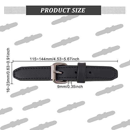 FINGERINSPIRE 6 works Leather Sew-On Toggles Closures Black PU Leather Snap Toggle Duffle Jacket Buckle Metal Leather Clasp Fastener Replacement Snap Toggle for Shoes Coat Jacket Bags DIY Craft - Image 2