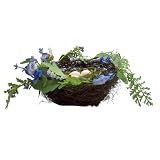 Raz Imports Boxwood 8' Floral and Fern Nest with Eggs