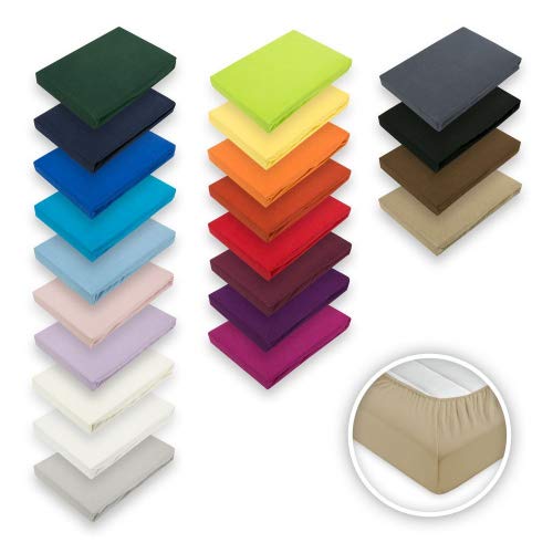 EXKLUSIV HEIMTEXTIL Wasserbettlaken Boxspringbettlaken Spannbettlaken 195 GSM Premium Qualität 200 x 220 cm Apfelgrün