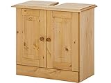  Loft24 A/S Unterschrank Waschbeckenunterschrank Unterschrank Badschrank Badmöbel Kiefer Massivhvolz 60x30x55 cm 2 Türen (gebeizt geölt)