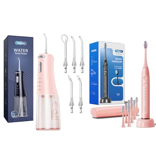 Onlyone Sonic Electric Toothbrush for Adults, Water Dental Flosser Pick for Teeth 300ML