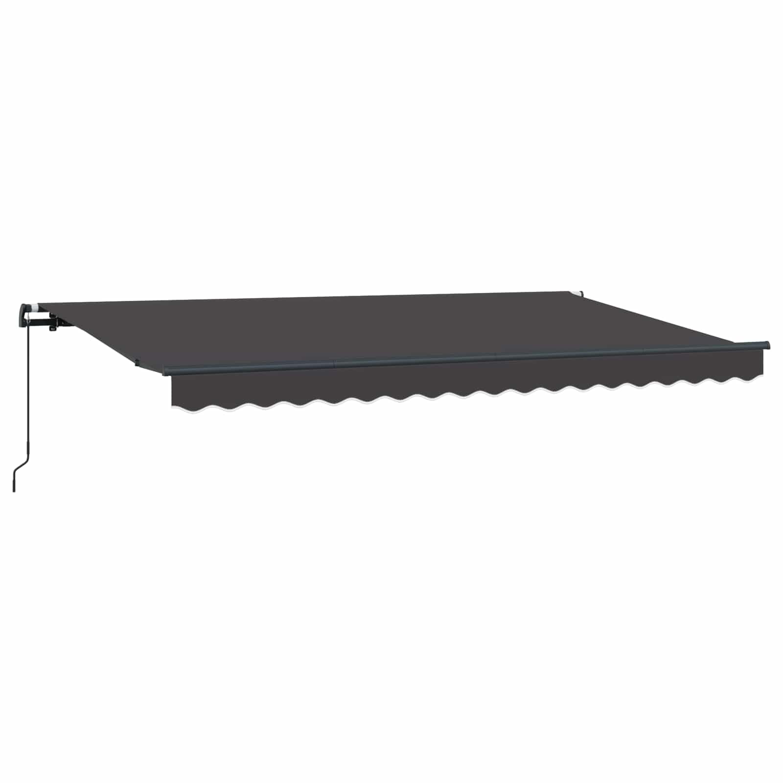 Einziehbare Markise Anthrazit 350 x 200 cm Aluminium Gestell | Flexibler Sonnenschutz für Balkon Terrassen und Gartenpool Mit strapazierfähigem Stoffbezug und weißem Alurahmen.