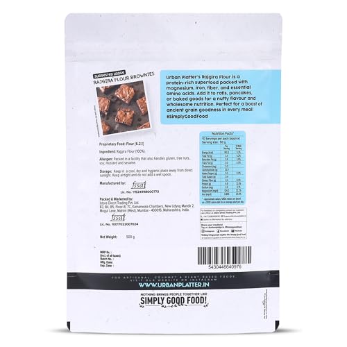 Image of Urban Platter Rajgira Atta, 500g (Amaranth Flour | Naturally Gluten-Free | Rich in Protein & Calcium | Fasting Friendly)
