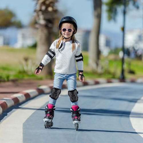 6er Set Knieschoner Kinder, Schoner Inliner Kinder mit Ellenbogenschützer und Handgelenkschoner für 7-11 Jahre, Protektoren Set für Skateboard, Fahrrad, Roller & Rollschuhe