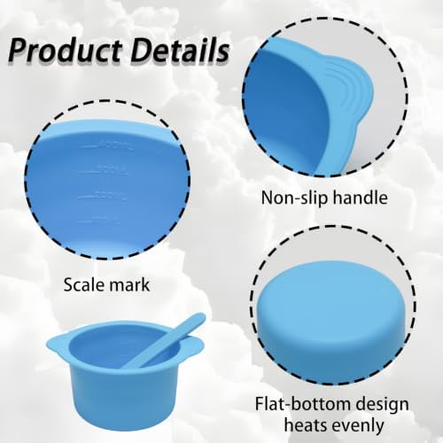 2 Pack Silicone Wax Pot Liner with Spatulas, Pink & Blue — 사진 3