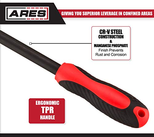 Ares 70186-12-Inch Indexable Pry Bar - 11-Position Adjustable Angle Pry Bar - High Strength Chrome Vanadium Steel #TOP2