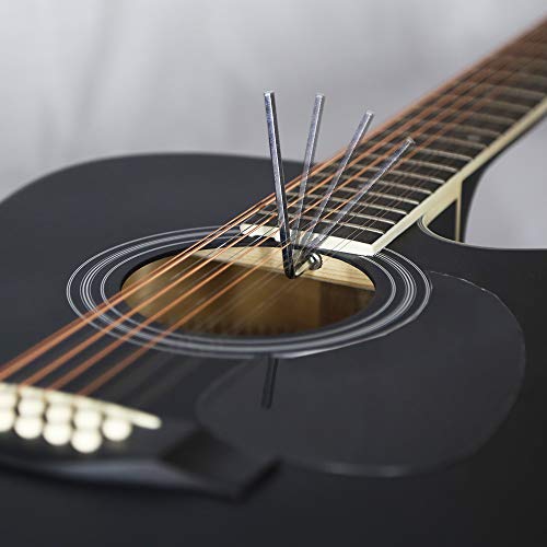 Ensemble de 12 cordes pour guitare acoustique avec étui de transport, accordeur, cordes, sangle, médiators, noir - Les Beatles, Paul McCartney, John Lennon, RIngo Starr, George Harrison Ensemble de 12 cordes pour guitare acoustique avec étui de transport, accordeur, cordes, sangle, médiators, noir – Image 5