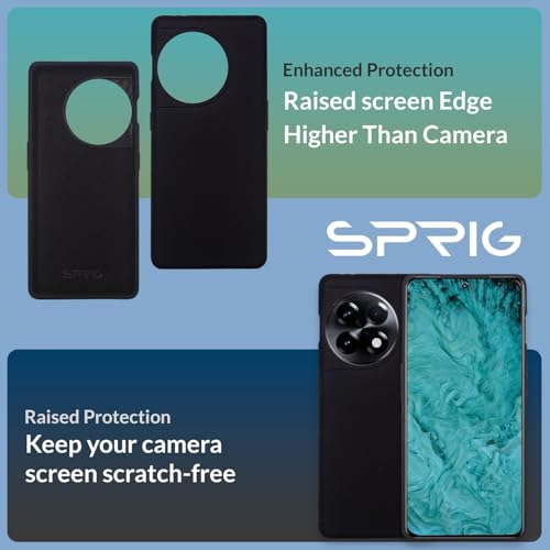 Image of SPRIG Cases Compatible with OnePlus 11R 5G Liquid Silicone Cover Premium Back Cover Case Drop Tested Shock Proof for Boys and Girls with Camera Protection (Black)
