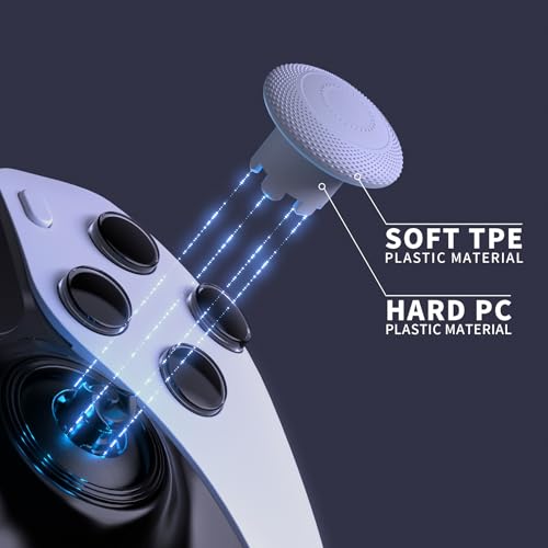 Image of eXtremeRate ThumbsGear Interchangeable Thumbsticks for PS5 Edge Controller, Replacement Original White Analog Thumb Sticks Caps for PS5 Edge Controller - 4 Heights 3 Surfaces Grips -NO Thumbstick Base