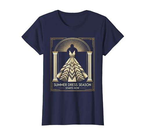 Summer Dress Season Starts Now Fashion Design T-Shirt, Women, Navy Blue, Large