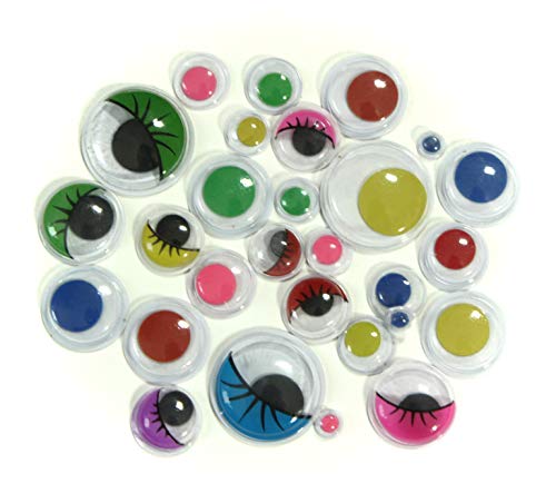 Mixed Black Wiggle Googly Eyes with Self-Adhesive for Classroom DIY Scrapbooking Crafts Toy Accessories (Multicolor 300pcs)