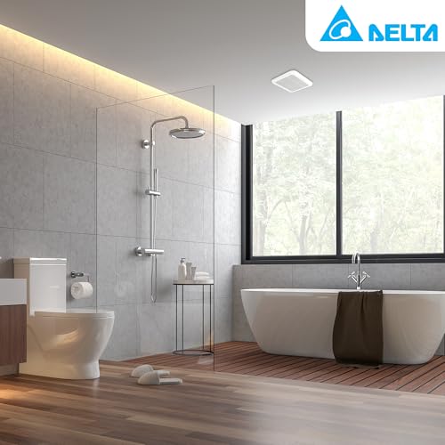 Ventilador Extractor Delta Breez BreezSignature - Certificado Energy Star, Silencioso (0.3 sones), 80/110 CFM, Motor DC sin escobillas, 2 velocidades, Control remoto, Reductor de ducto 6" a 4", 120 V miniatura 4