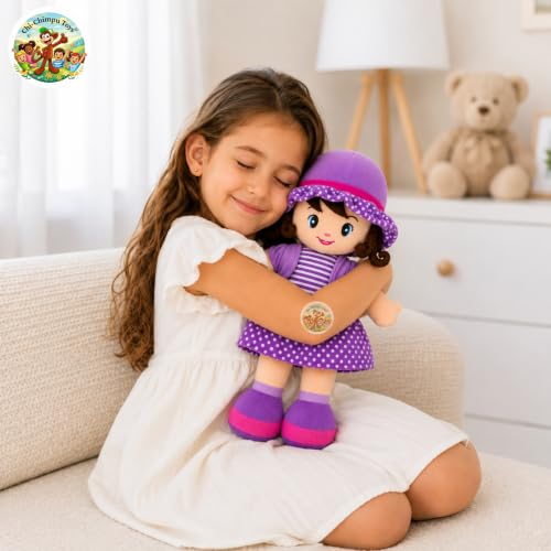 Image of Chi-Chimpu Toyss Purple Curly Doll 30cm | Soft Plush Doll for Girls