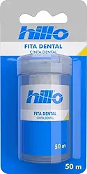 Hillo Fita Dental, 50 Metros, Maior Largura e Mais Superfície de Contato para Remoção Eficiente de Resíduos