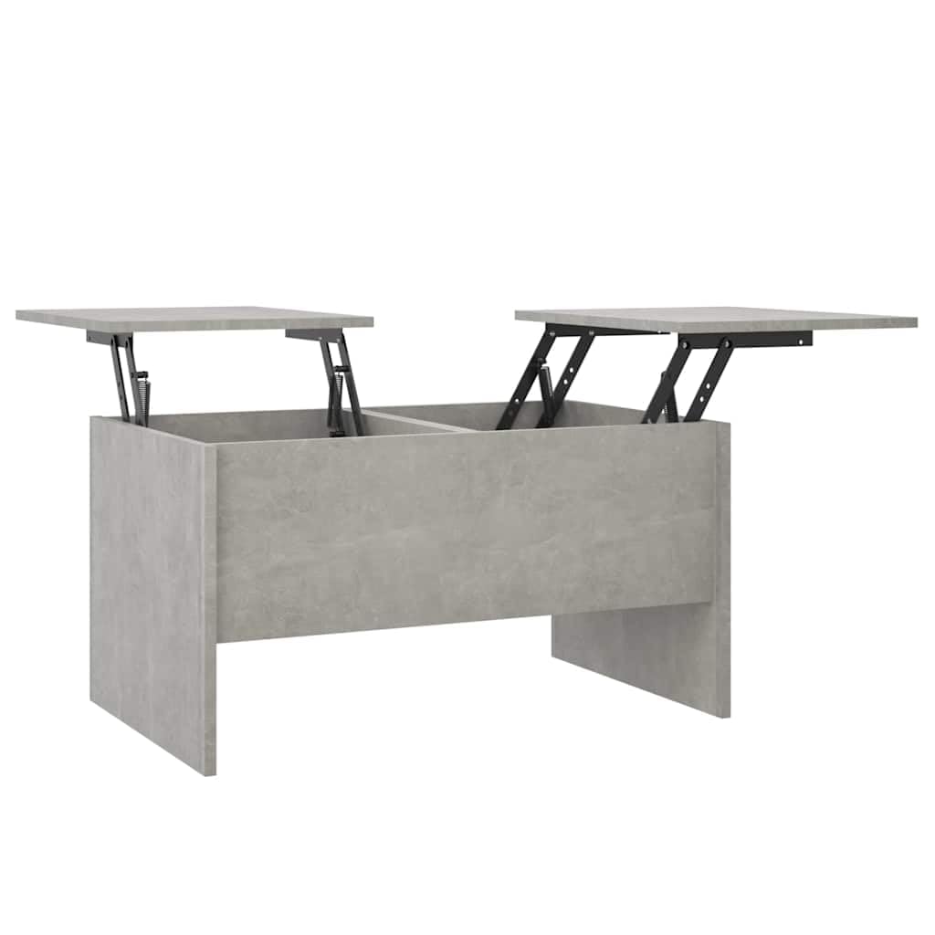 Table basse gris béton 80x50 cm avec rangement