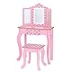 Fantasy Fields Kinder Schminktisch mit Spiegel und Hocker Mit Lichtern Rosa/Gold TD-11670LL