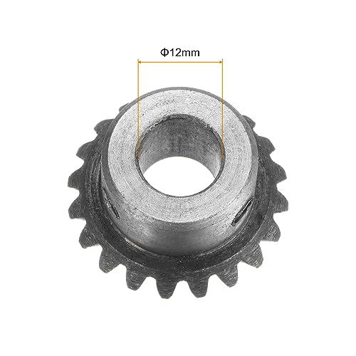 Image of HARFINGTON 2pcs Bevel Gear 1M 20 Teeth 12mm Shaft Hole 1:1 Tapered Bevel Pinion Gear 45# Steel 1.5 Module 90 Degree Steering Gear, for Hardware Mechanical Rotation