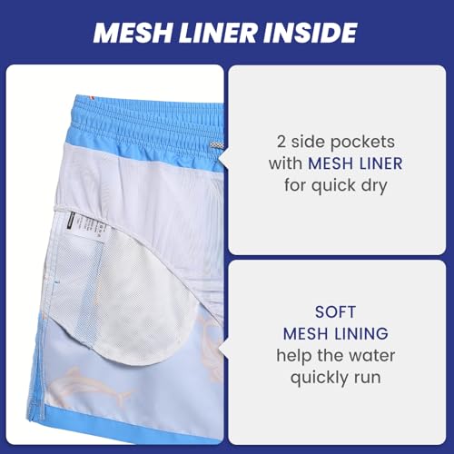 Image of maamgic Mens Swim Trunks 5 Inch with Mesh Liner Breathable for Beach