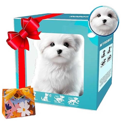 2026 New Upgrade Ai Robot Dog, Nico My Realistic Robot Puppy, Nicoo Nicco Interactive Plush Robots Dogs, That Acts Like a Real Puppy, for Adults, Walks, Barks, and Wags Its Tail (White B)