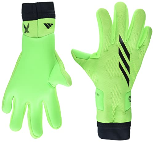 adidas Unisex-Adult X League Goalie Gloves, Solar Green/Black/Solar Yellow, 9