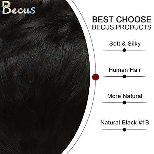 BECSU Short Wigs for Women Black Pixie Cut Wig Short Hair Wigs with Bangs Synthetic Wig for Daily Cosplay(Natural Black) - Image 4