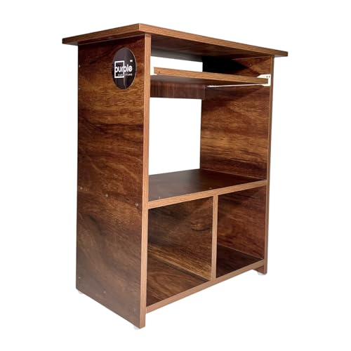 Image of Purple Furnitureᵀᴹ Engineered Wood Elite Home Office Computer Table, Study Desk, Writing Desk and Lap Desk (Matte Finish, Walnut Colour, Do-It-Yourself, Small)