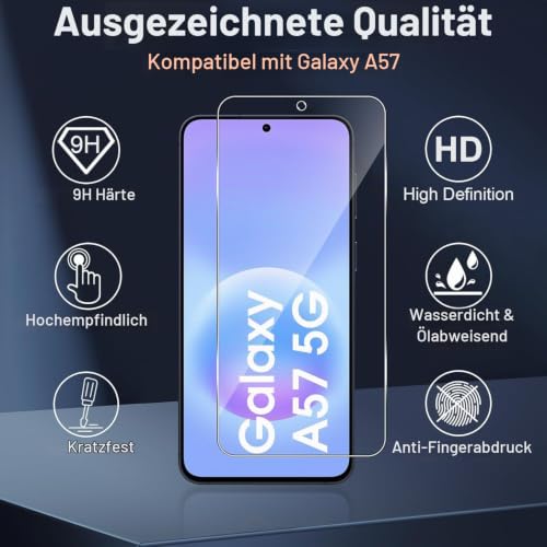 Wayneer für Samsung Galaxy A57 für Panzerglas,3+3 Stück Panzerfolie – Ansicht 2