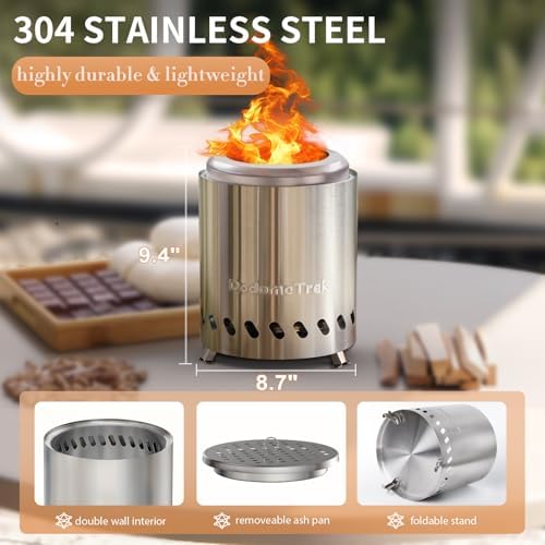 Mini Smokeless Fire Pit, Small Firepit with Stand, Portable Fire Pit 9 Inch Inky - 4