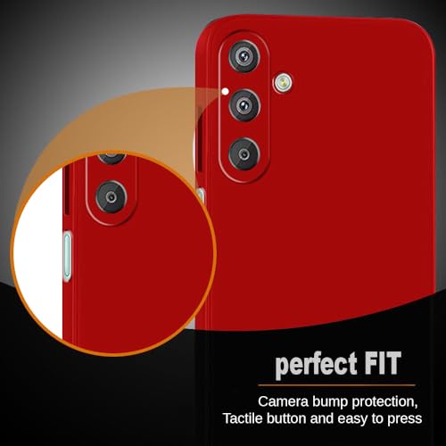 Image of Back Cover for Samsung Galaxy F15 5G / M15 5G | Full Camera Protection | Premium Liquid Silicon Case | Flexible Bumper Case for Samsung Galaxy F15 5G / M15 5G (Red)