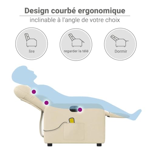 Siège de salon moderne en tissu crème de haute qualité - 5