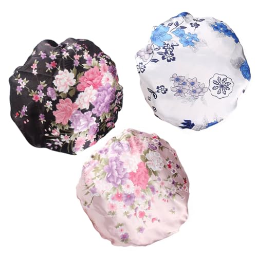 Bonnet satin imprimé chimio DOITOOL pour dormir sans friction - 6