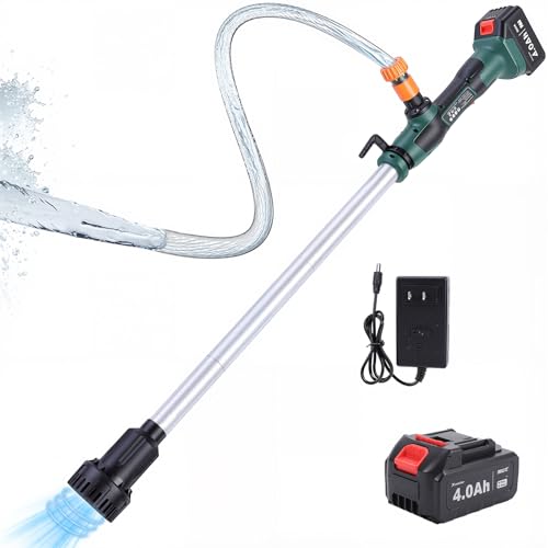 Image of 2026 Upgraded Cordless Stick Water Transfer Pump, Portable Electric Sump Pump with 4000mAh 21V Battery & Water Hose, Utility Water Removal Pump Kit for Pool Garden Pond RV Boat Draining