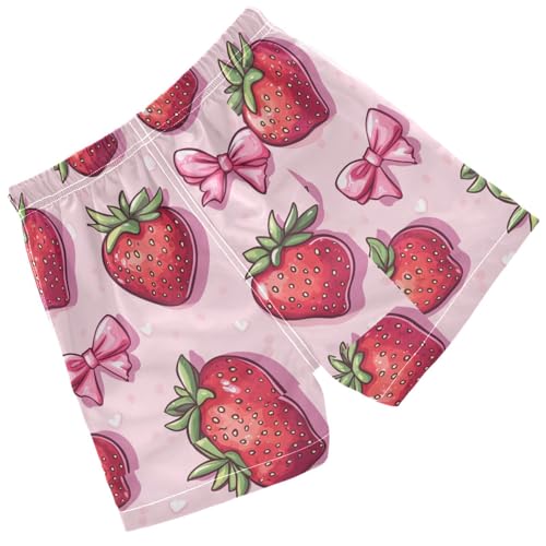 Pigsaly Boys' Swim Board Shorts Hand Drawn Red Strawberry Boy's Swim Trunks Kids Swimwear 4T2