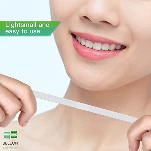 beleon dental diamond strips - medium 5pcs 4mm x 145mm - dental stainless steel strips abrasive for contouring teeth sanding strip gross reduction polishing teeth file grinding tooth polisher