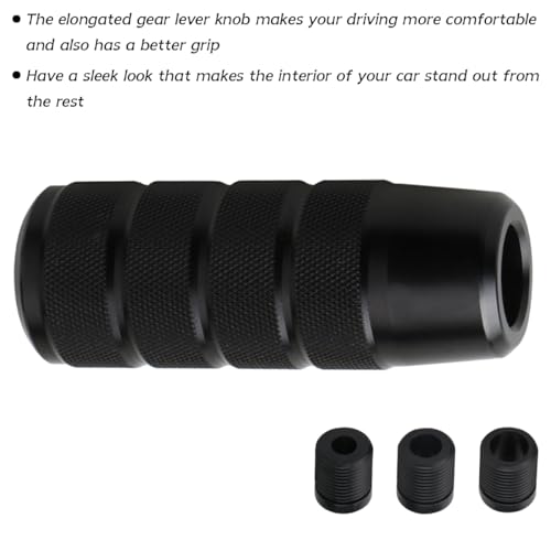 Osilly 95mm/3.74" Car Shifter Knob, Aluminum Weighted Automotive Gear Shift Manual knobs Lever with 3 Threaded Adapters M8 M10 M12 x 1.25, Universal for Vehicle(Black) - Image 5