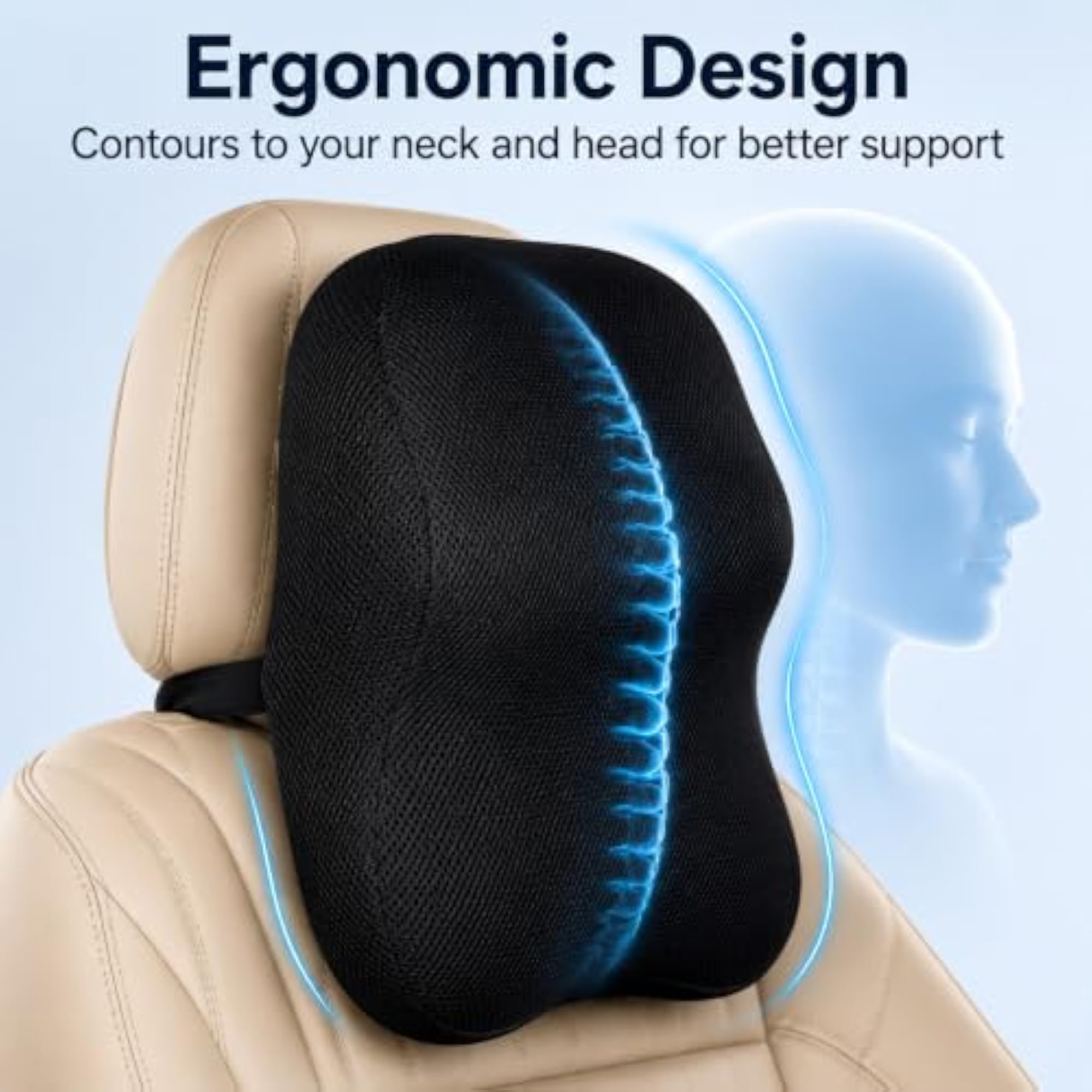 Memory Foam Car Neck Support Pillow for Ergonomic Comfort