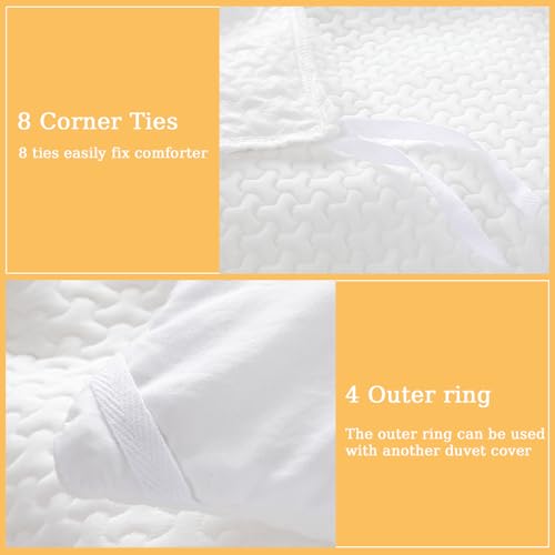 Funda de edredón impermeable HOMBYS con lazos protector blanco transpirable 8