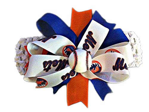 Mets Baby Girl Boutique Bow Crocheted Headband