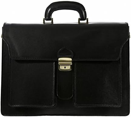 Exclusive Italian Leather Briefcase/Business Bag, Carelli Italia Firenze Black