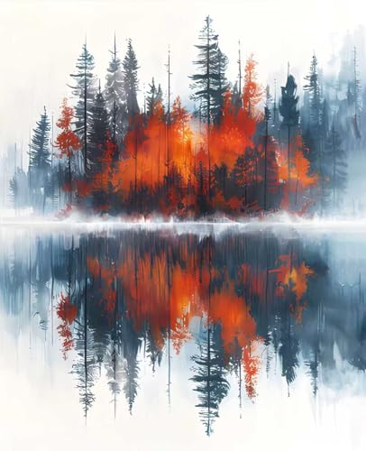 数字油絵 木 数字キットによる絵画 植物 Paint by Numbers DIYペイント 大人の 初心者 子供用 簡単に塗れる アクリル水彩絵の具 手芸 画材 手工芸 キット 3つのペイントブラシと1つのセットのアクリル顔料を使用 ホーム オフィス装飾